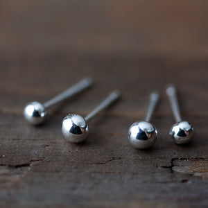 silver ball stud earrings
