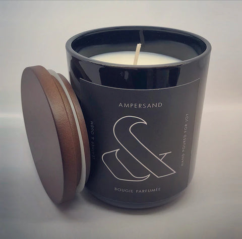 Ampersand Bougie Parfumee candle with stuck on label