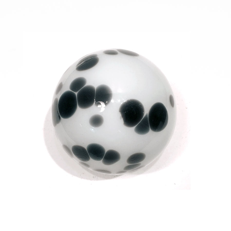 3" Sphere Whitewashed w/Black Milly Dots