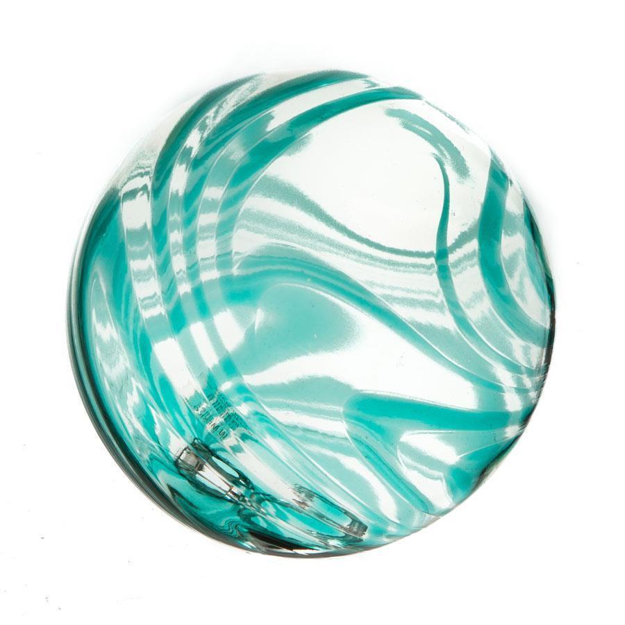 6""  CLEAR W/TEAL SWIRL