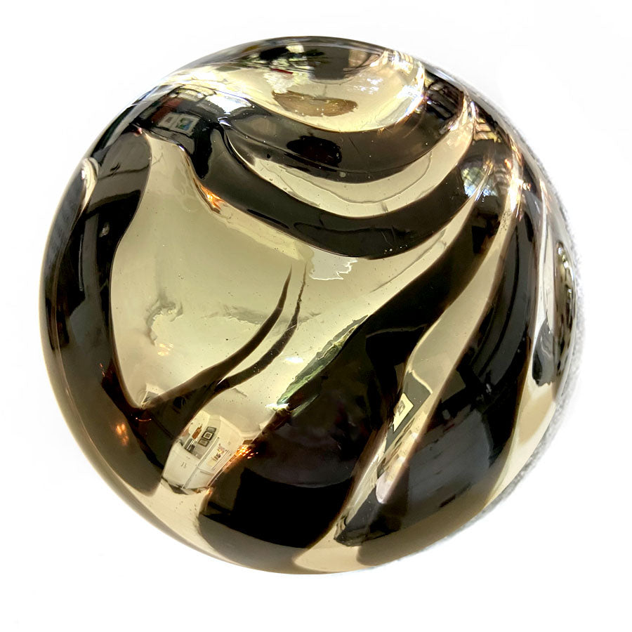 Sphere - 8" Silver w/Black Swirl