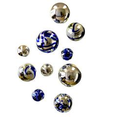 SILVER PLATED GLASS BALLS WALL SPHERES | Worldly Goods Too
