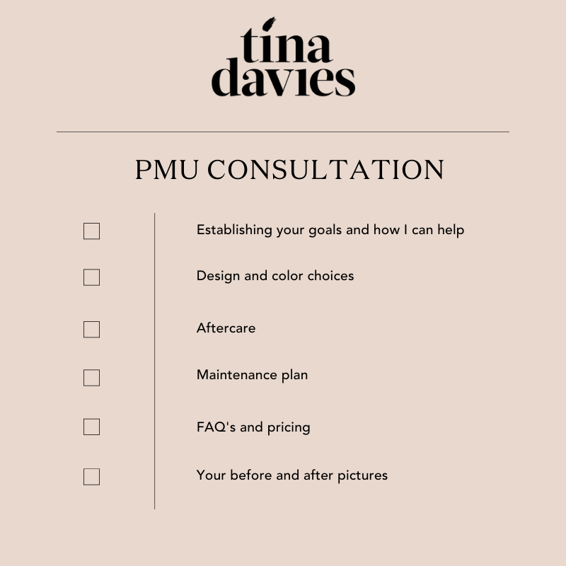 Tina Davies Permanent Makeup Microblading Consultation Check List