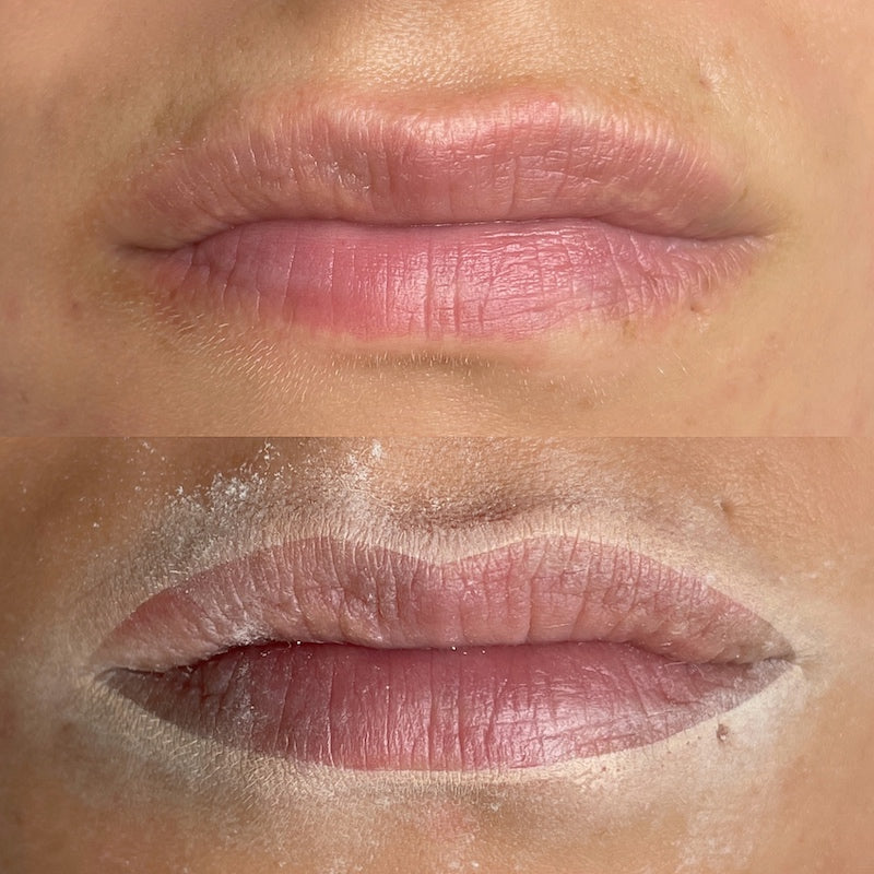 Pre-draw Template for Lip Blushing Procedure. Lip magic Case Study