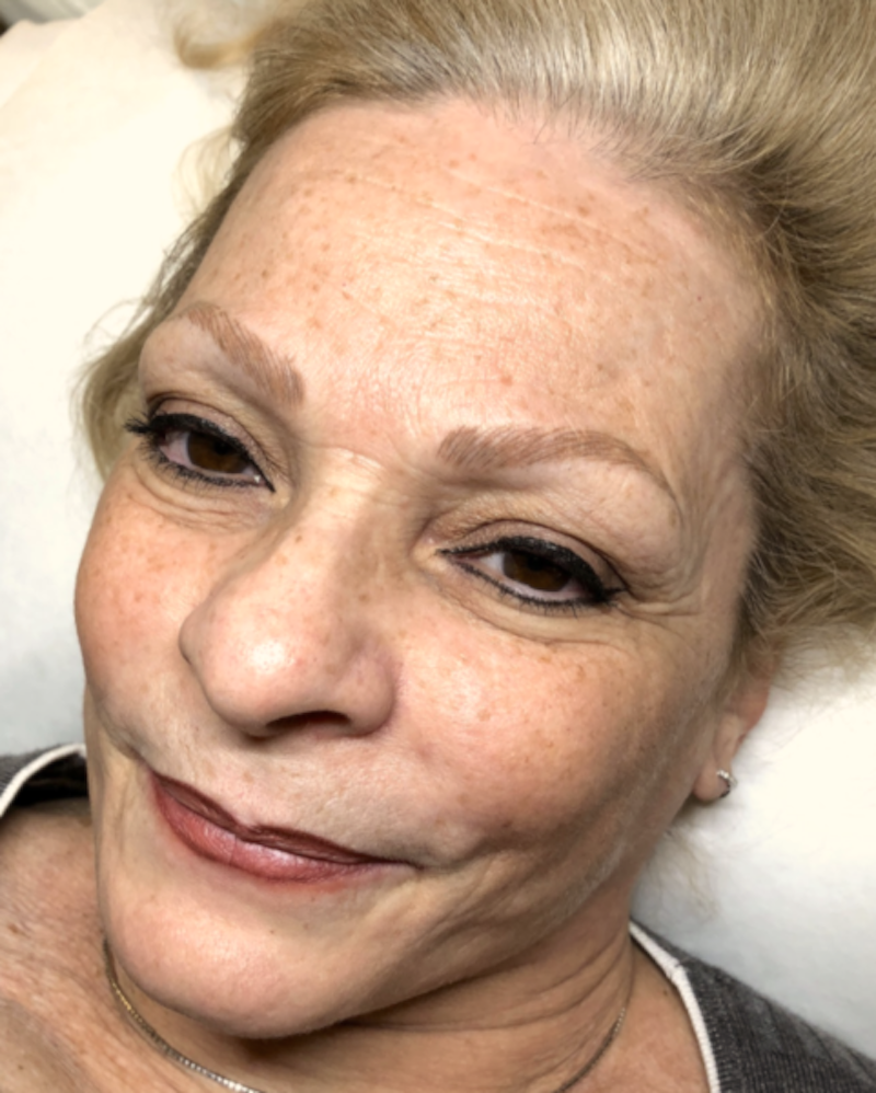 Tina Davies Case Study Healed Results after Microblading on Mature Skin