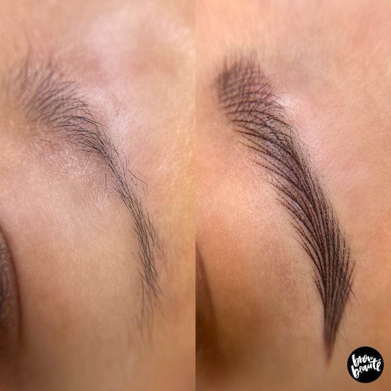 Nano Brows Before and After Results by Beaute Academy