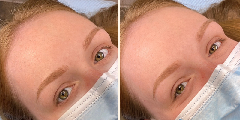 Case Study Client Healed Permanent Makeup Eyebrows in Toffee