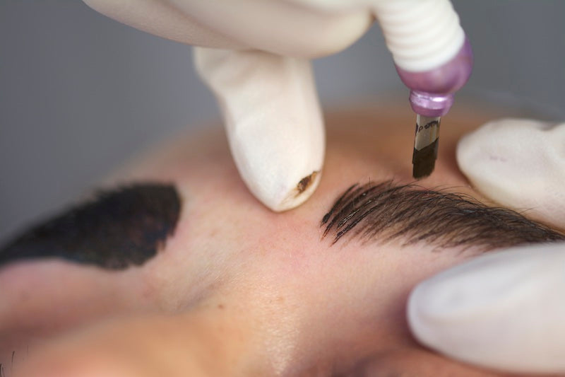 Up Close Microblading With 90 Degree Angle for Crisp and Clean Strokes