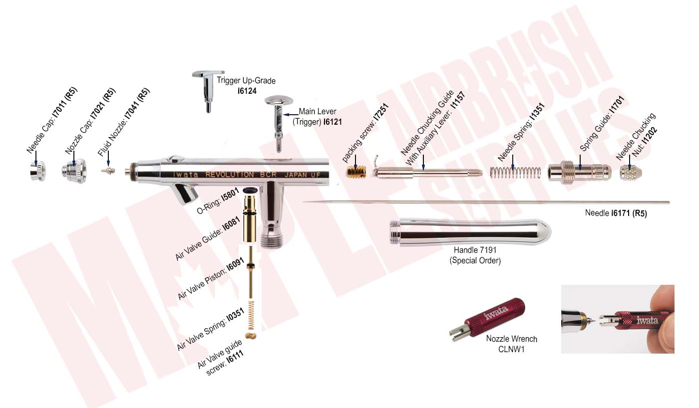 iwata Revolution CR Airbrush Parts Guid