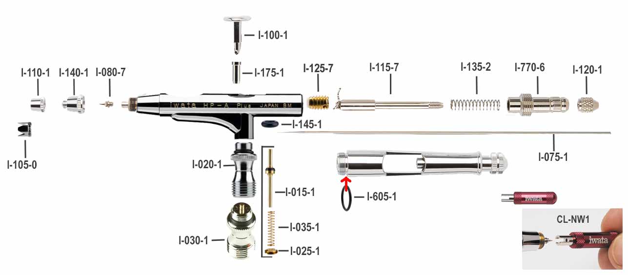 iwata High Performance HP-A plus Parts — Maple Airbrush Supplies