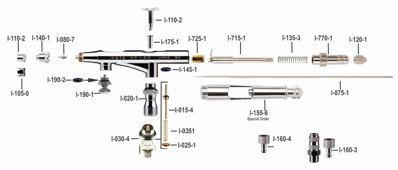 Iwata Needle Chucking Guide HP-A/B/SB