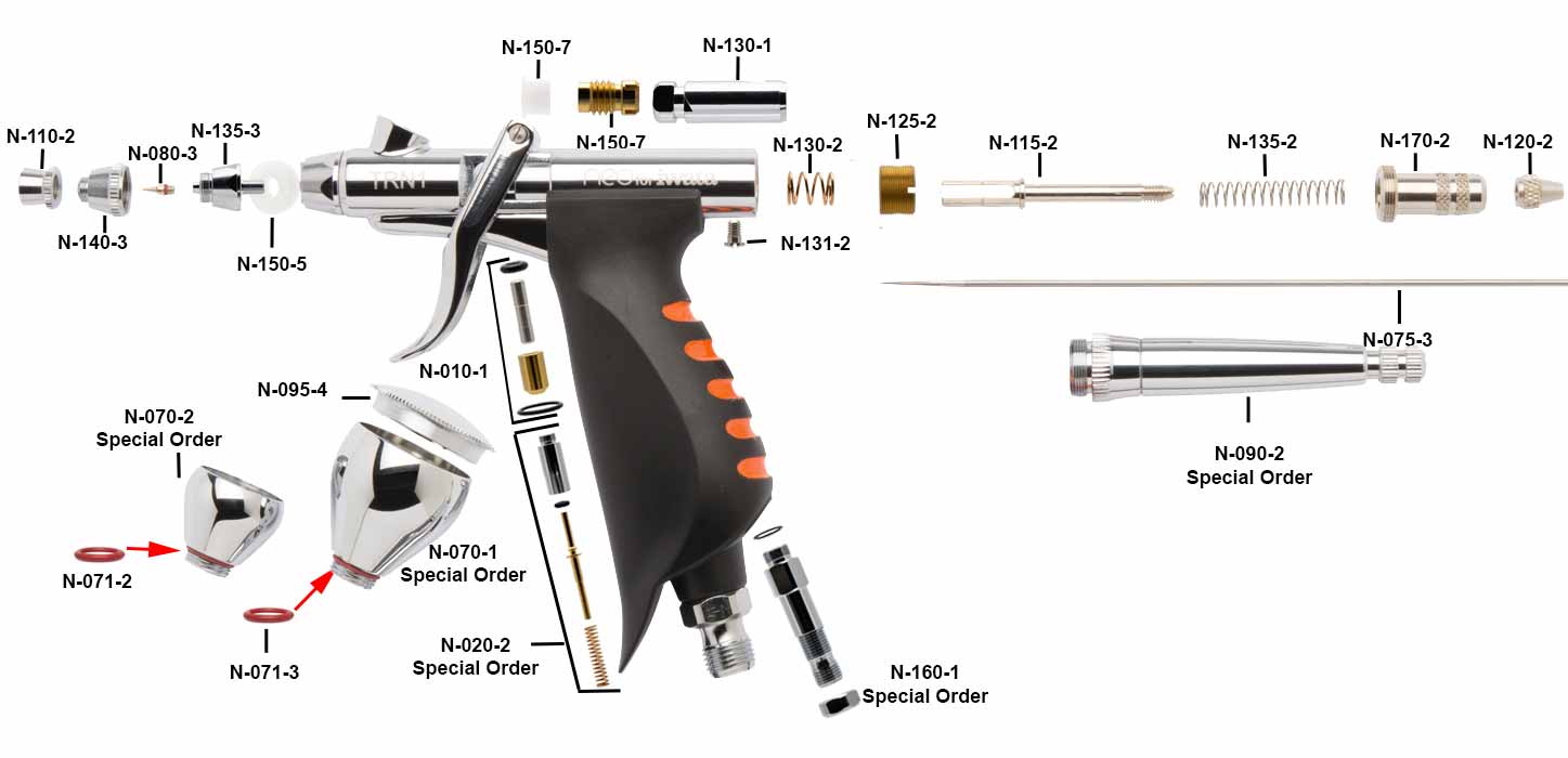 iwata NEO CN Replacement Parts – Maple Airbrush Supplies