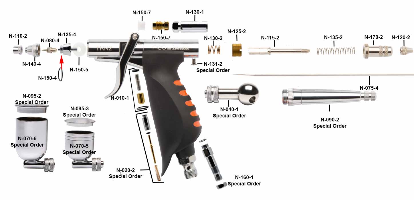 Iwata Neo Airbrush Replacement Parts