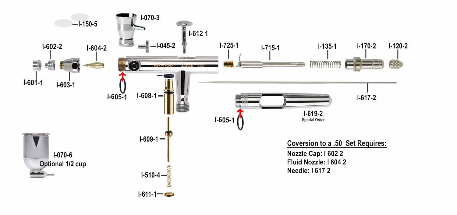 Harder & Steenbeck Airbrush Part 0.20mm Set – Maple Airbrush Supplies