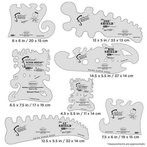 Airbrush Stencil Essential Seven Template #2 — Maple Airbrush Supplies