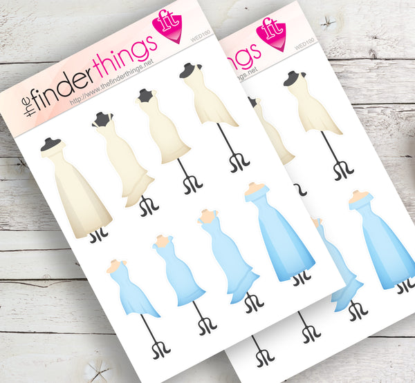 bridesmaid wedding gown stickers for scrapbook planners diary crafts