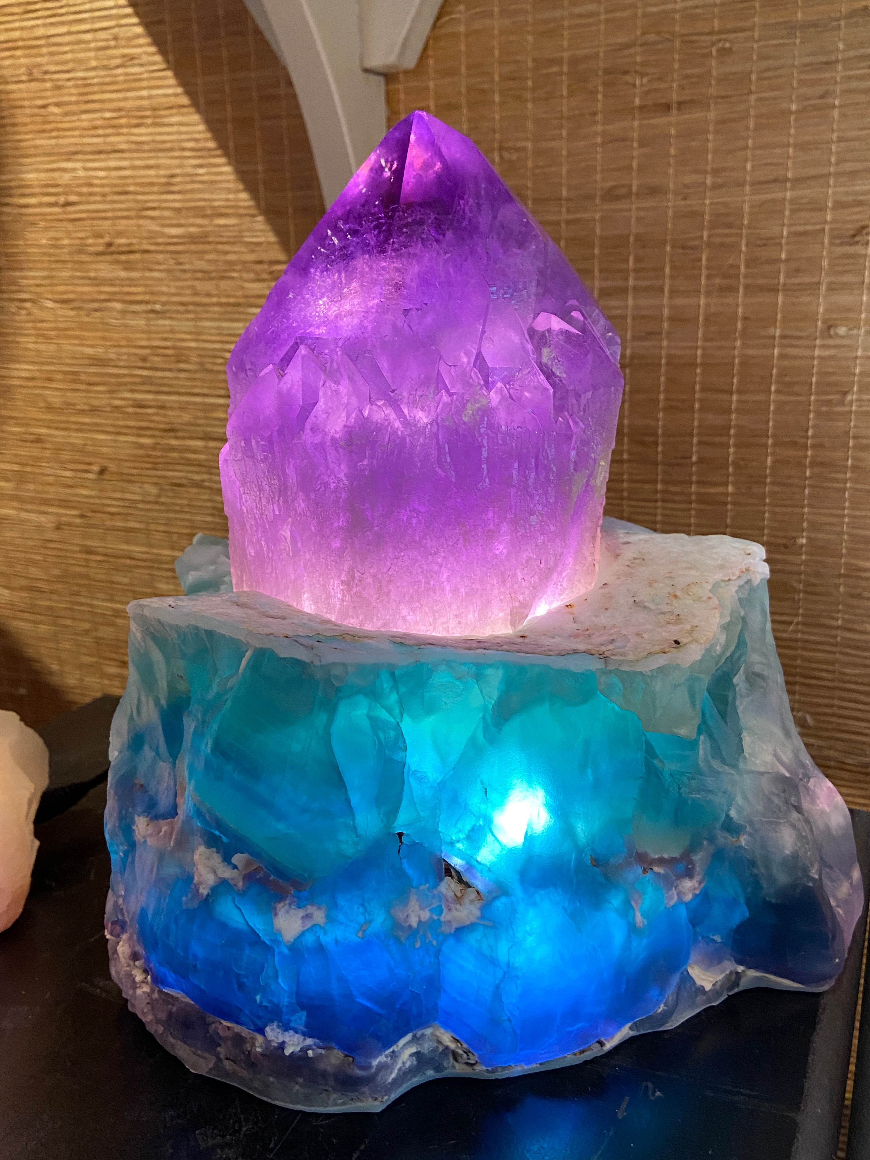 Ametrine & Fluorite Crystal Lamp