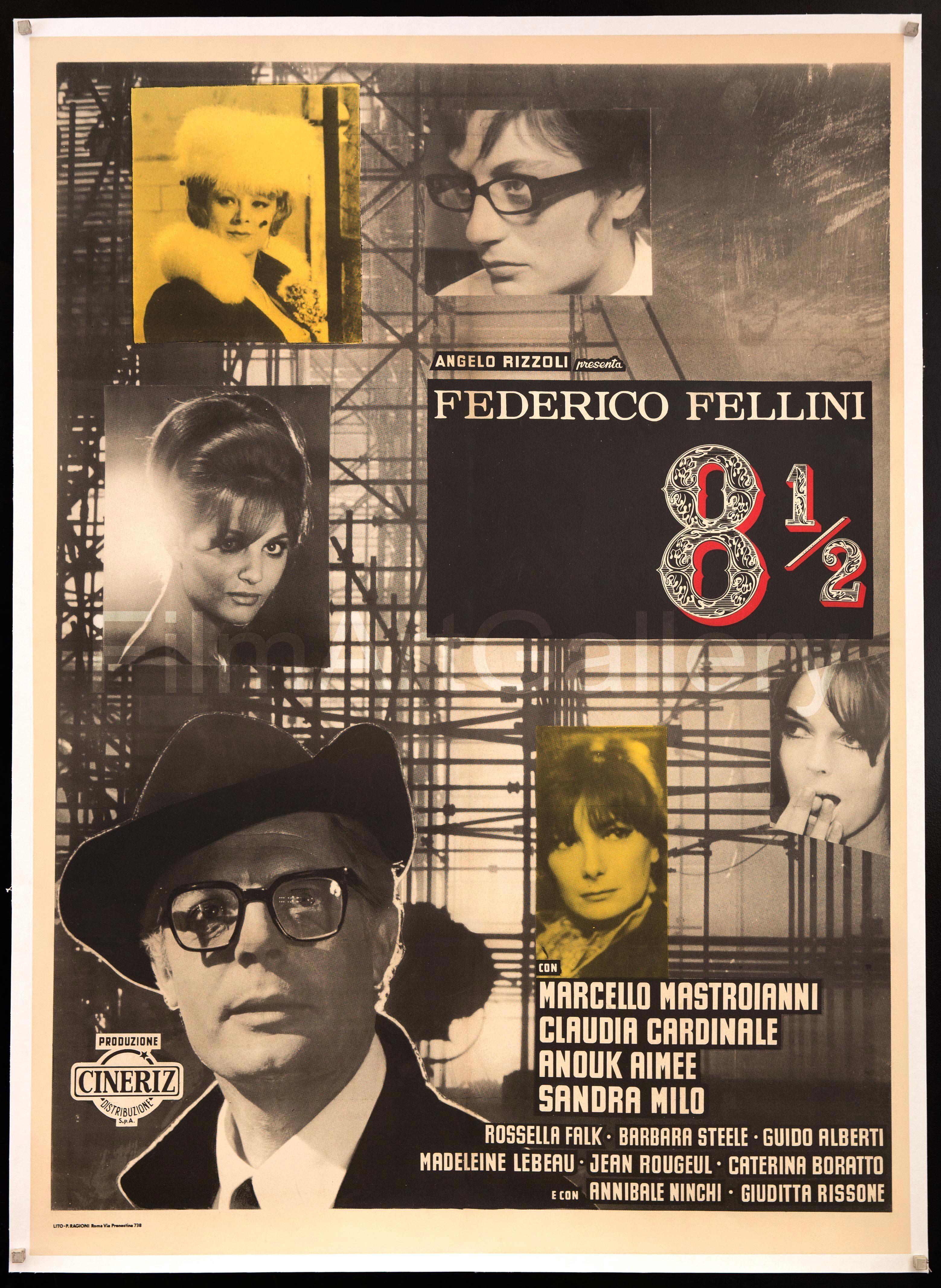 8 1 2 Eight And A Half Movie Poster Italian 2 Foglio 39x55 Original Vintage Movie Poster 87