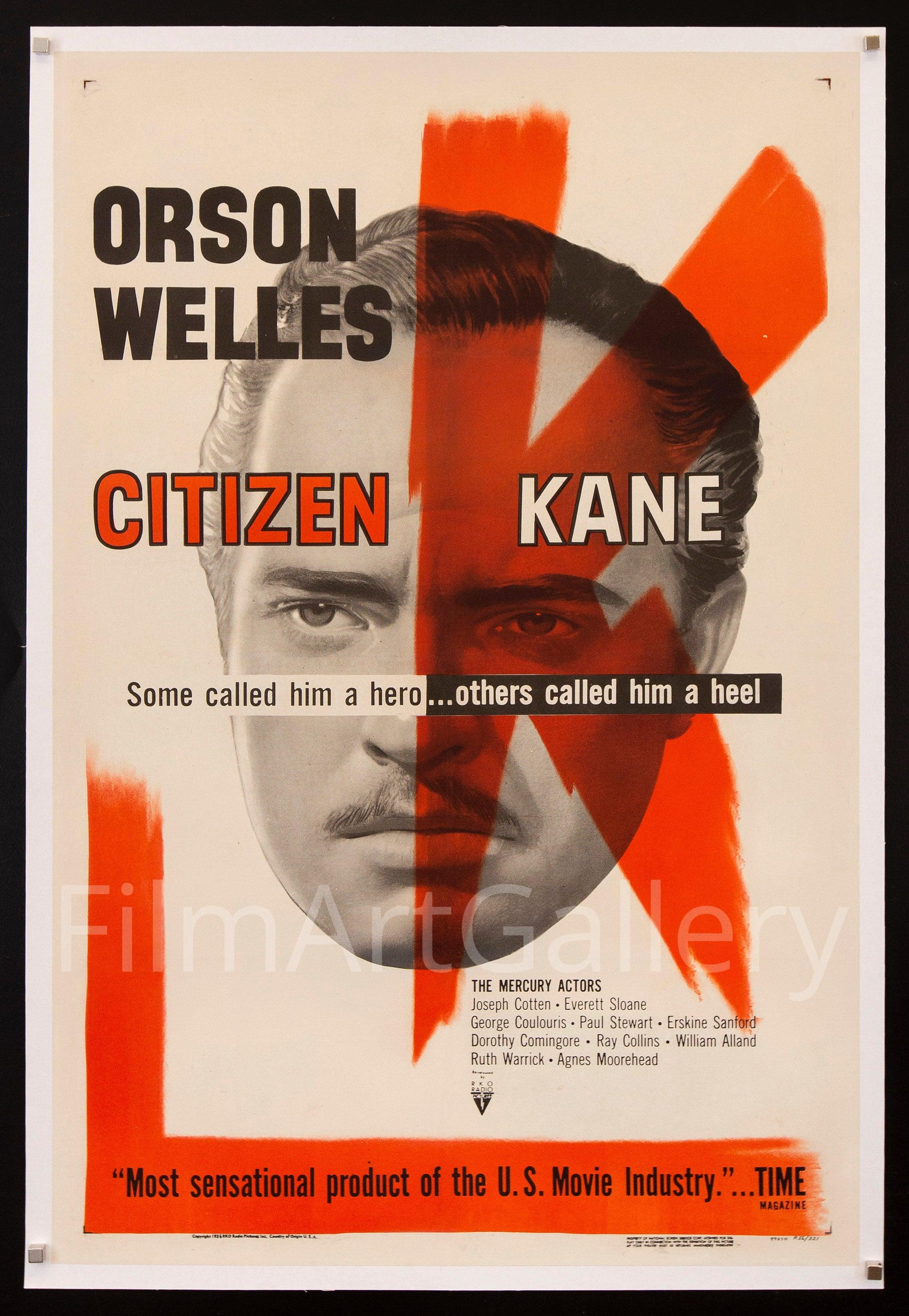 Citizen Kane Vintage Orson Welles Movie Poster
