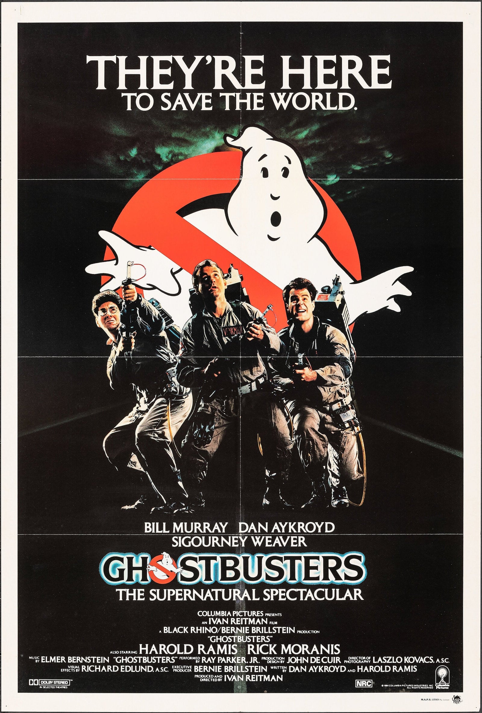 Ghostbusters Ghost Busters Movie Poster 1984 1 Sheet 27x41