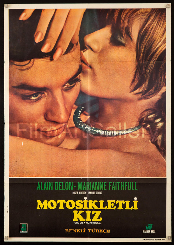 600px x 844px - Girl on a Motorcycle (Naked Under Leather) Vintage Turkish Movie Poster