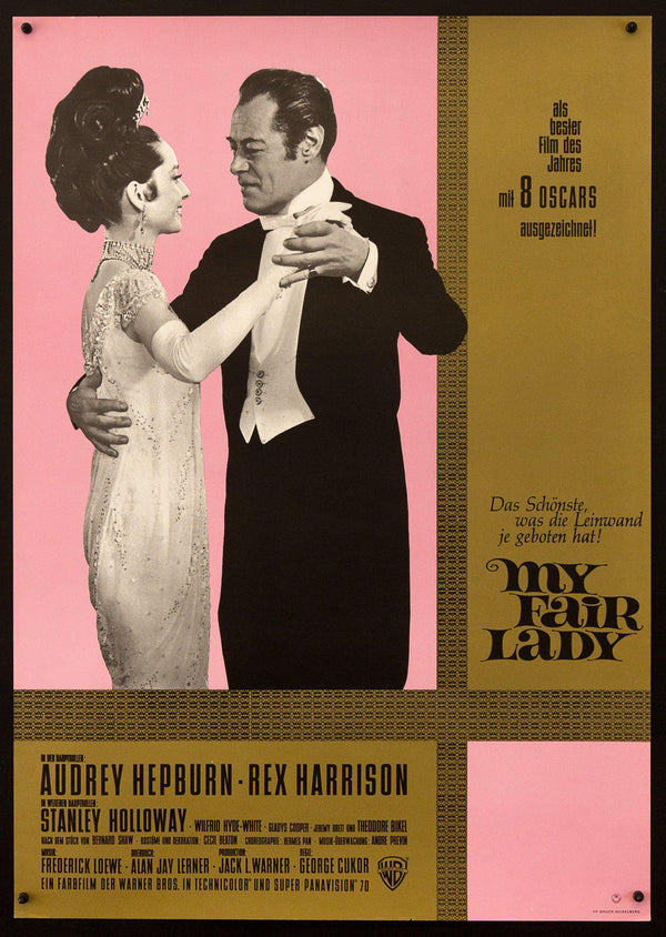 My Fair Lady 1964 Audrey Hepburn Rex Harrison Movie Poster 