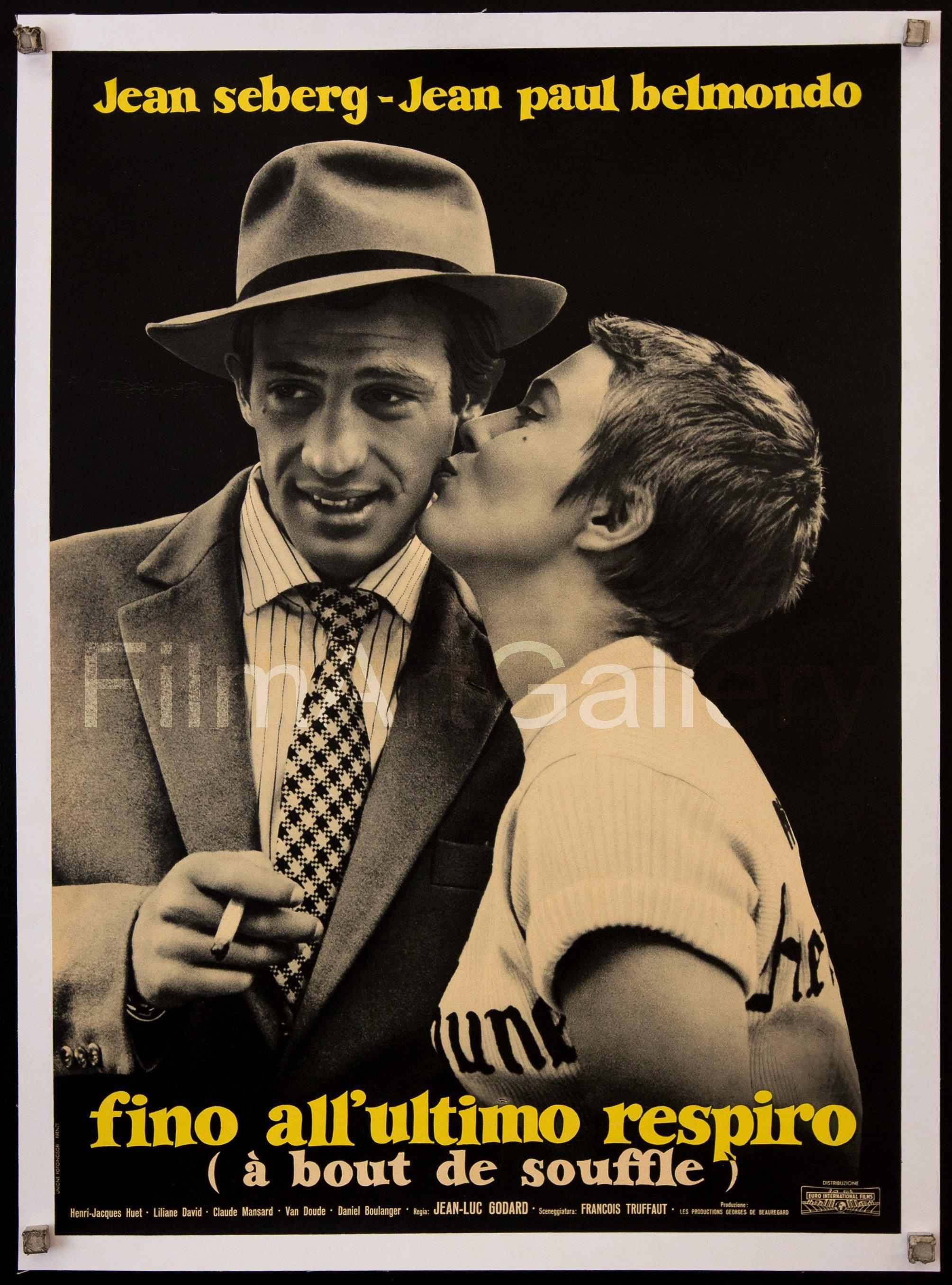 Breathless A Bout De Souffle Movie Poster Italian Photobusta 18x26 Original Vintage Movie Poster