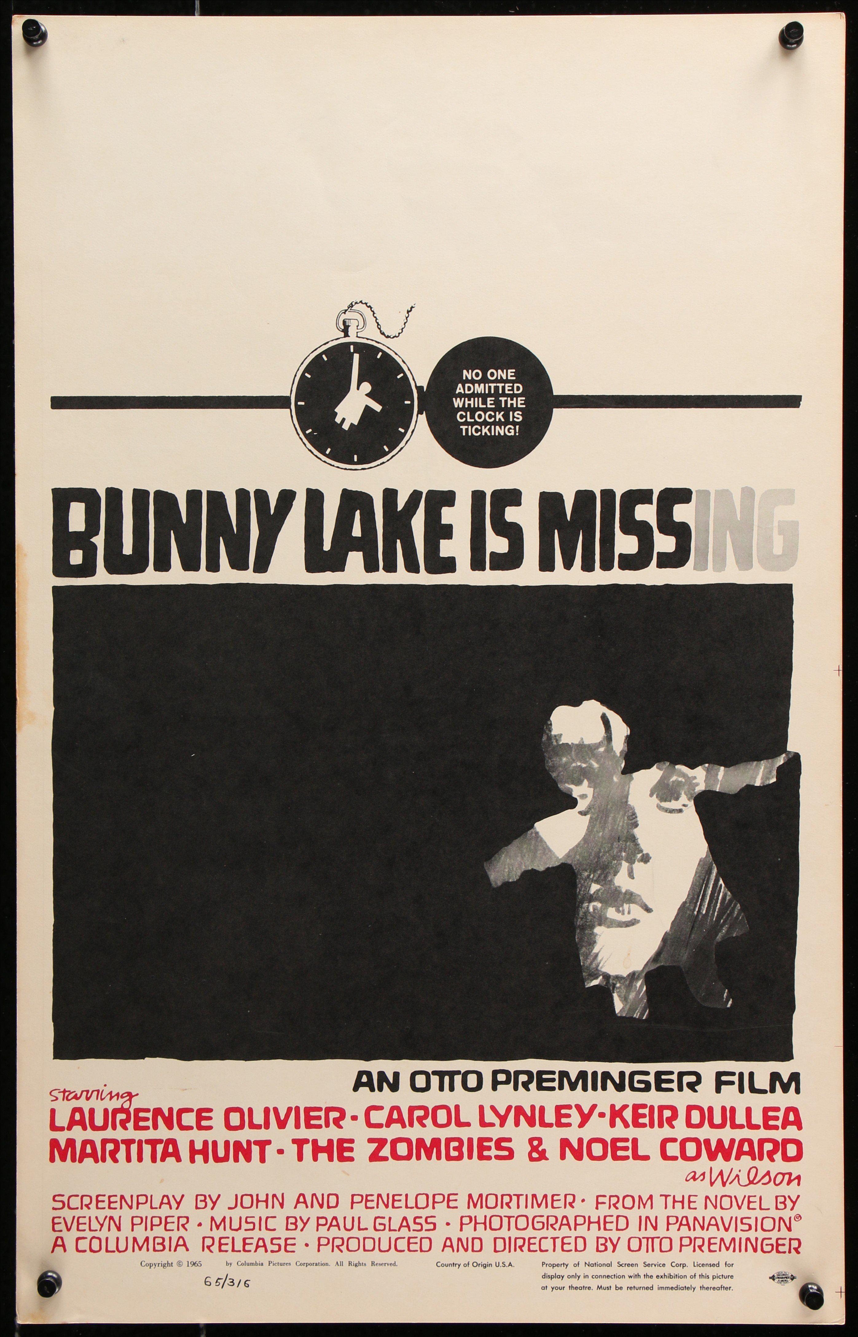 Bunny lake. Исчезнувшая Банни Лейк. Постер missing.