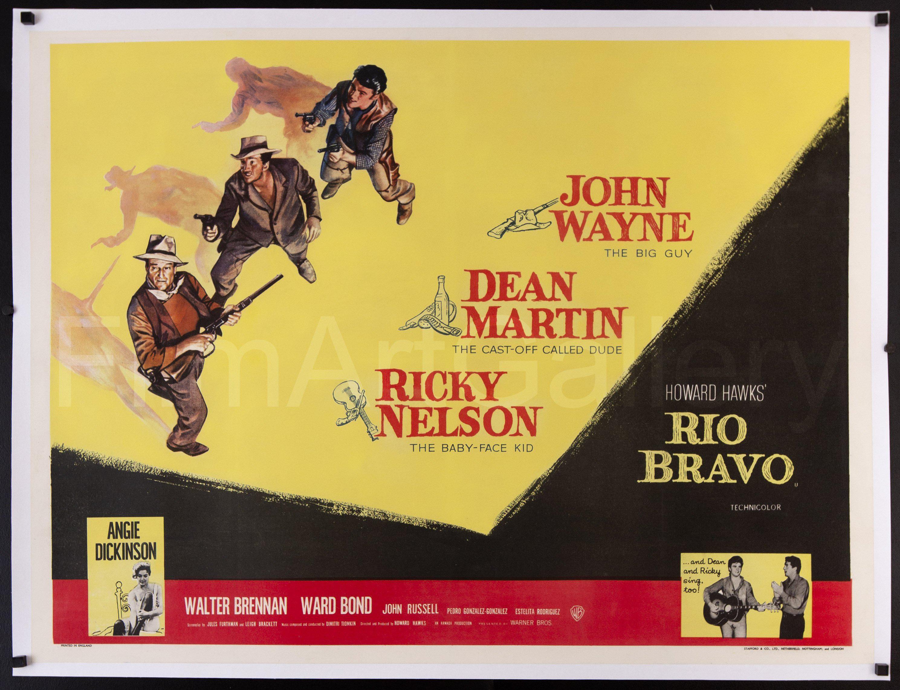 Rio Bravo Movie Poster British Quad 30x40 Original Vintage Movie Poster