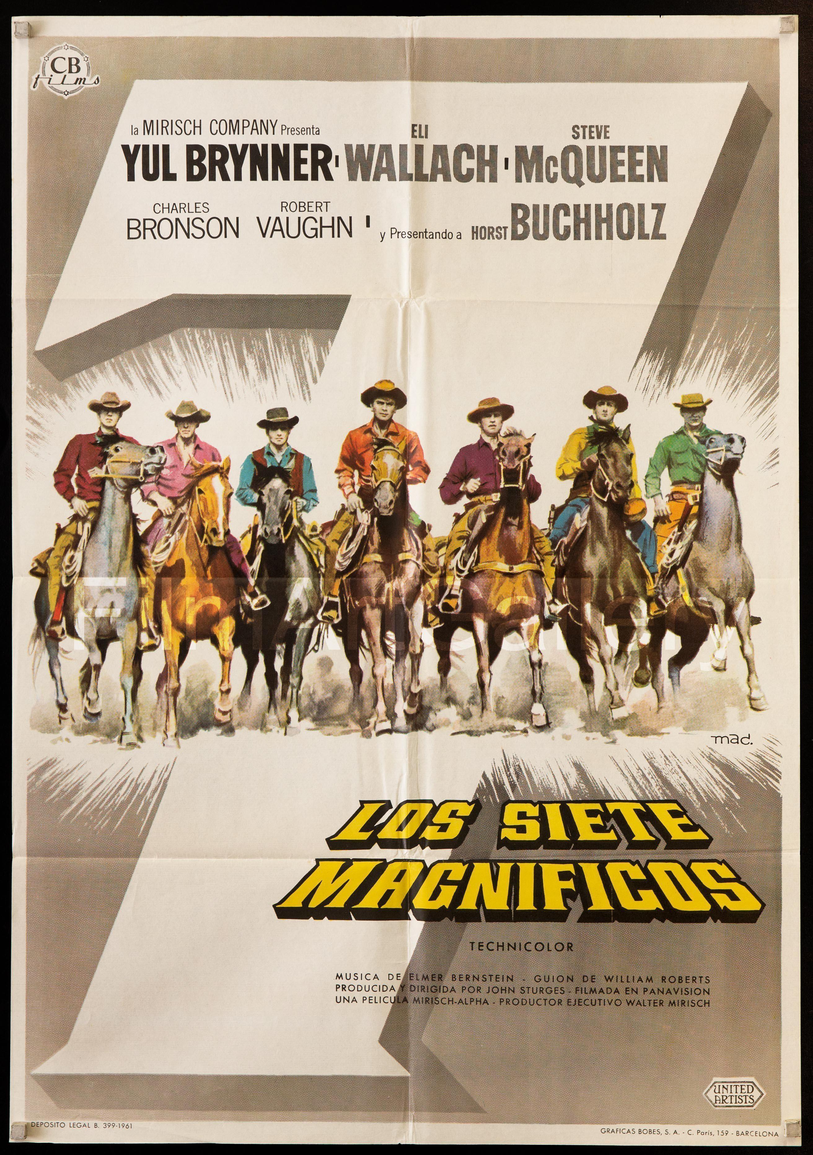 The Magnificent Seven 7 Movie Poster 1 Sheet 27x41 Original Vintage