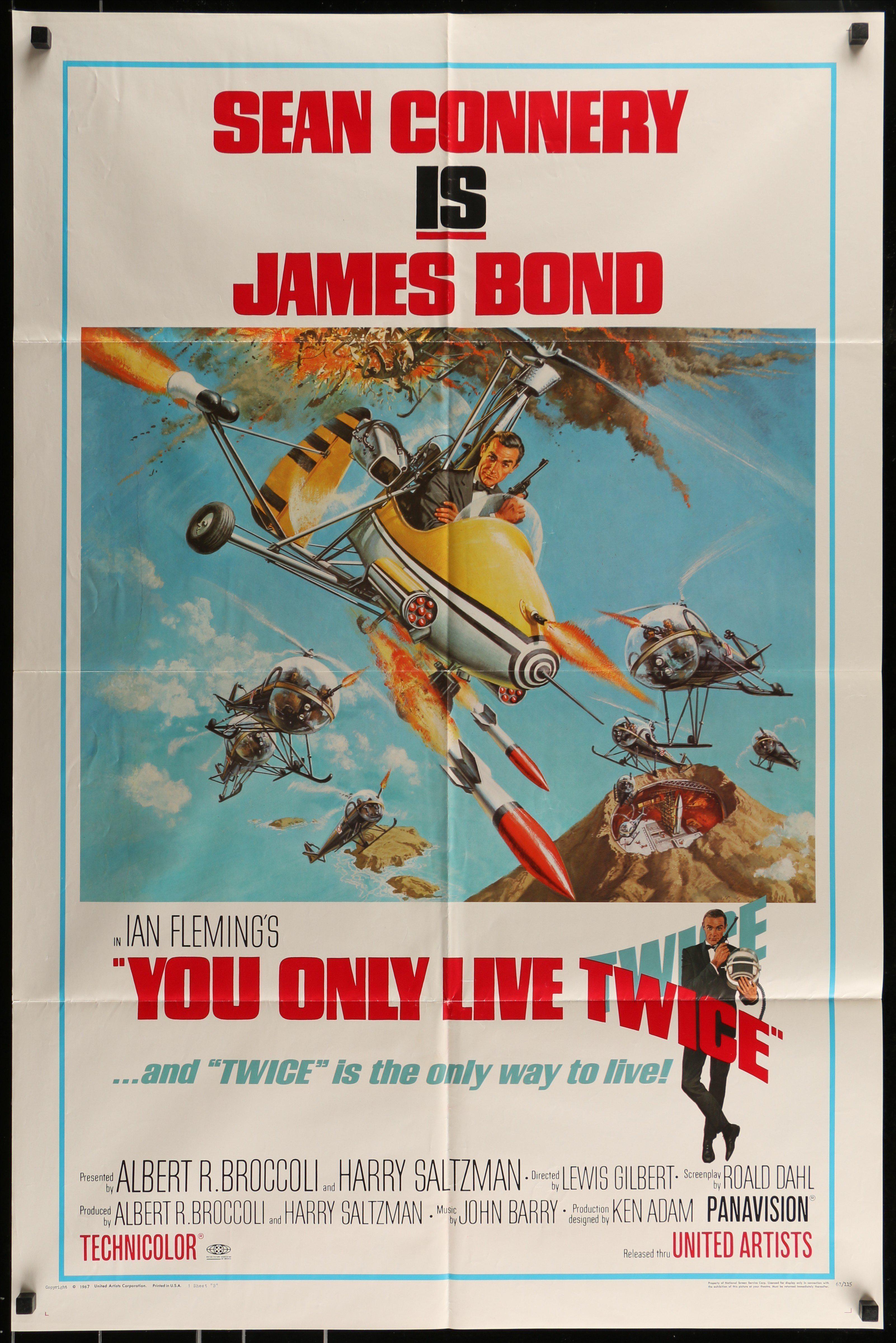 You Only Live Twice Movie Poster 1 Sheet 27x41 Original Vintage Movie Poster 7736