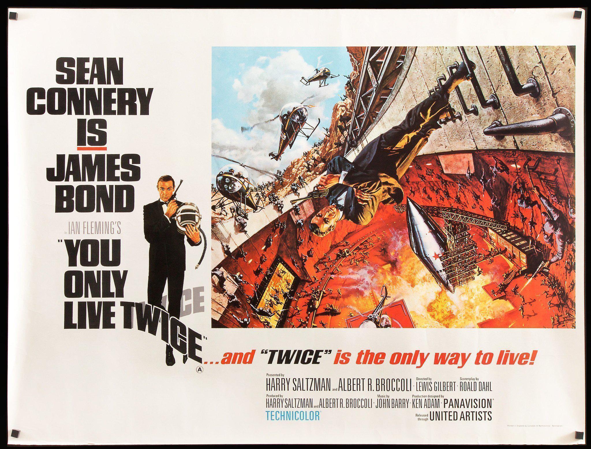 You Only Live Twice Movie Poster British Quad 30x40 Original Vintage Movie Poster 7111