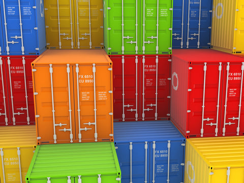 New shipping containers in stack