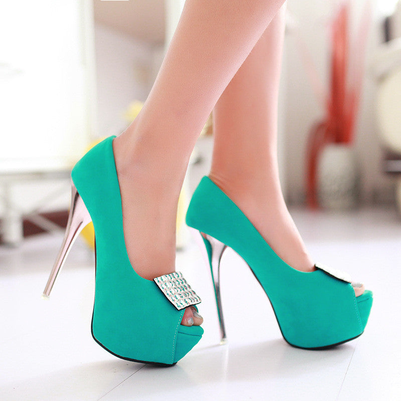 teal platform shoes