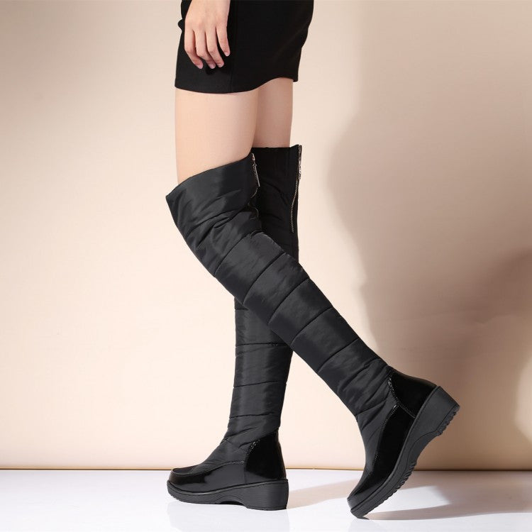 black knee high boots wedge heel