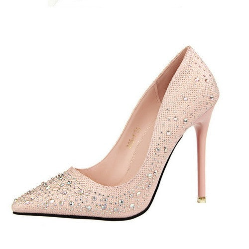 high heel crystal shoes