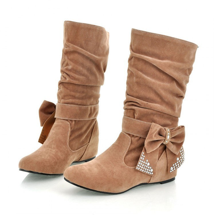 womens suede mid calf boots