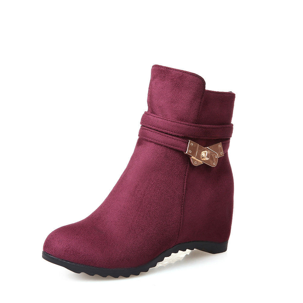 Metal Buckle Ankle Boots Women Shoes Fall|Winter 3247