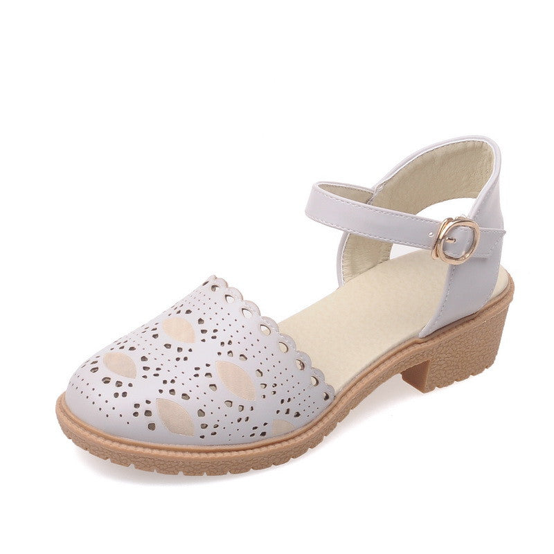 High Heels Hollow Out Sandals Ankle Straps Women Shoes