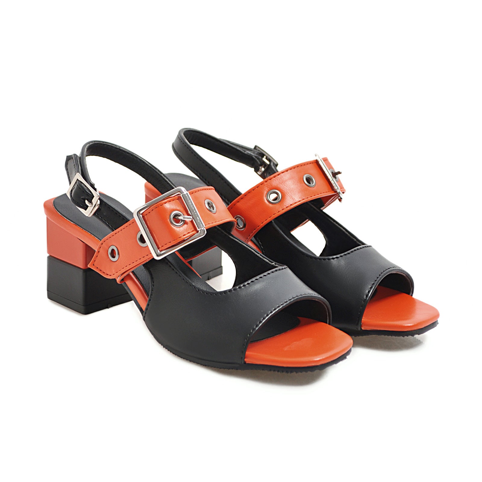 Women's High-heeled Buckle Chunky Heel Sandals