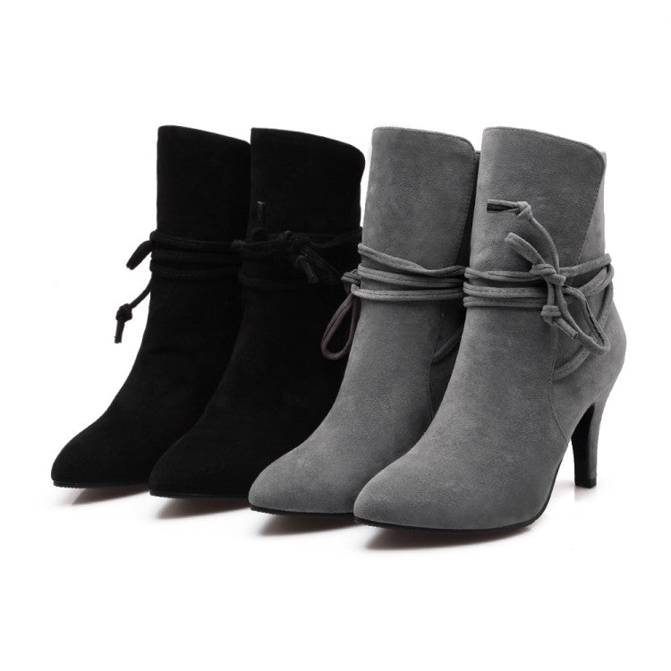 Woman Knot High Heels Short Boots