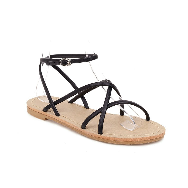 Women Cross Strap Flat Sandals