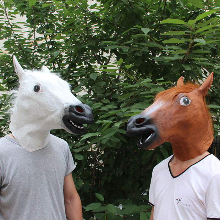 Horse Head Latex Mask for Halloween Masquerade Parties Cosplay Gadget ...