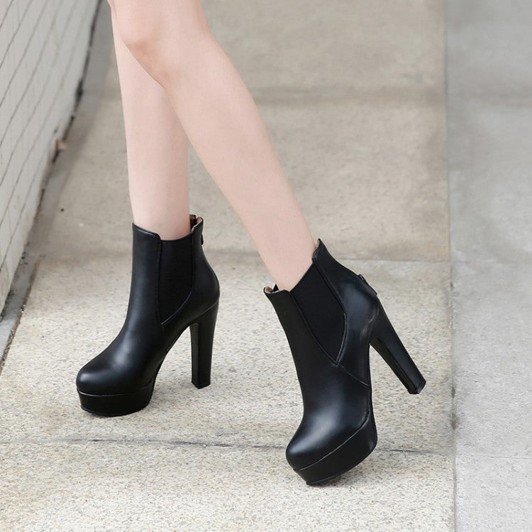 Woman High Heel Platform Short Boots