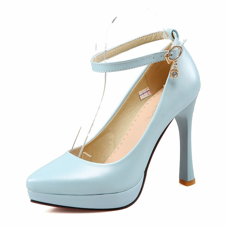 Woman Pointed Toe High Heel Platform Pumps