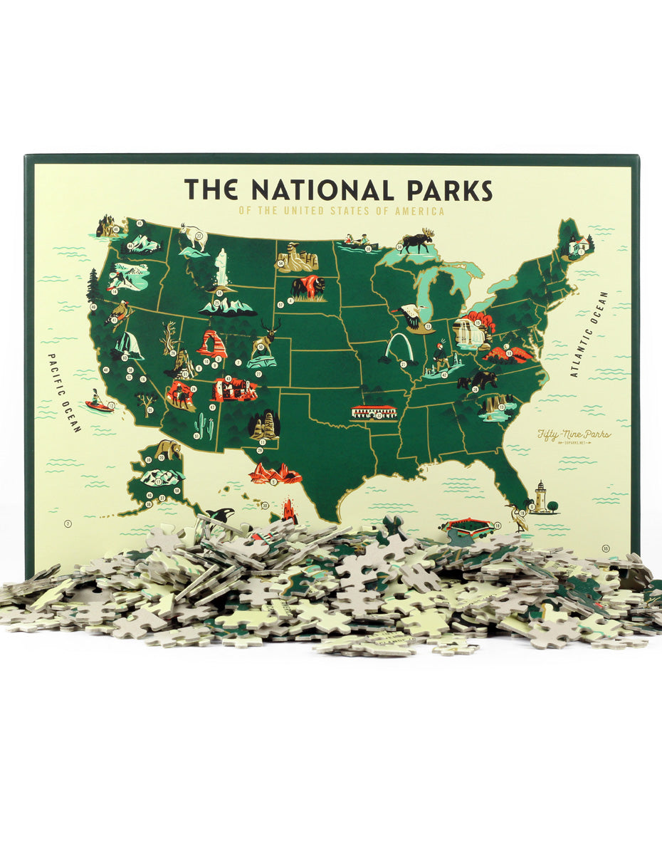 Us National Park Map Puzzle Fifty Nine Parks
