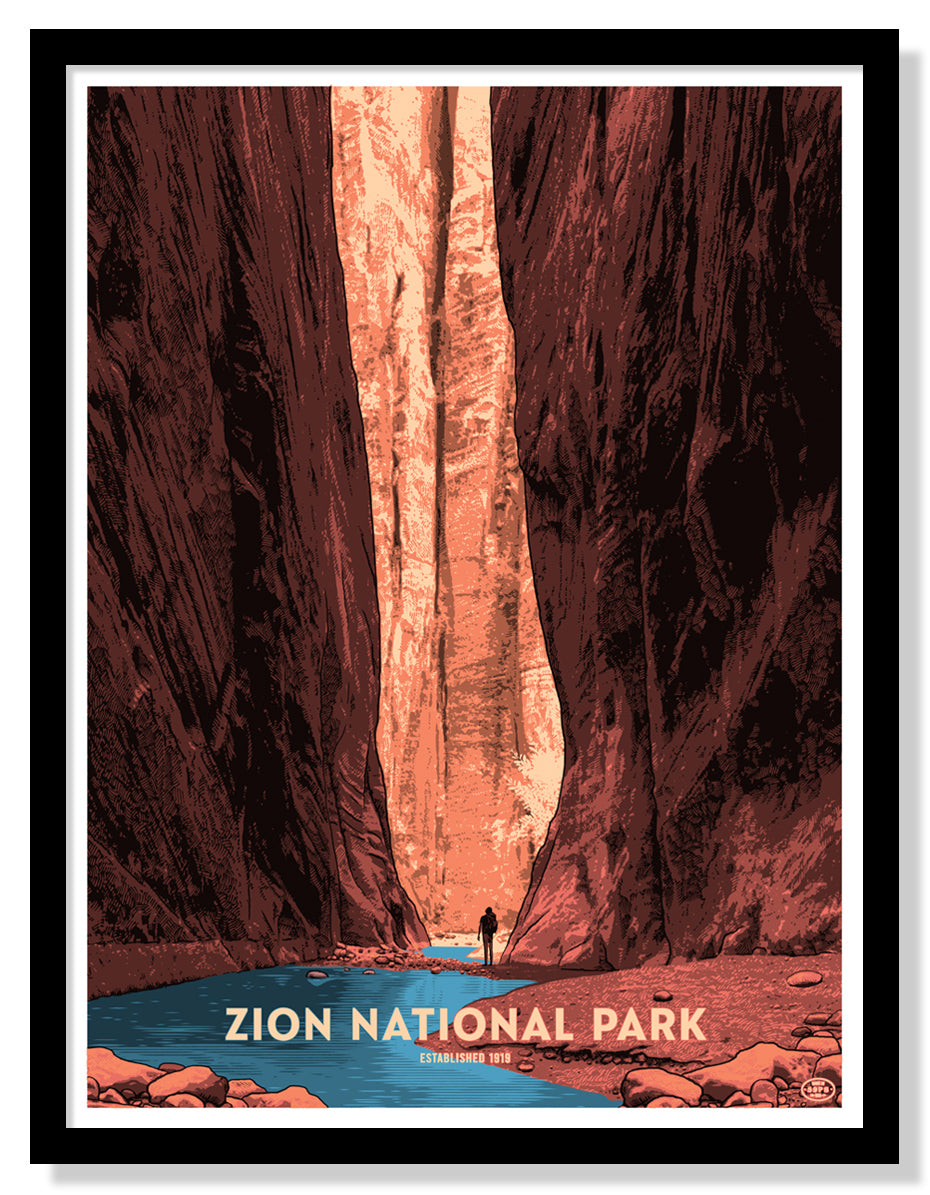 Zion National Park Poster The Narrows Fifty Nine Parks