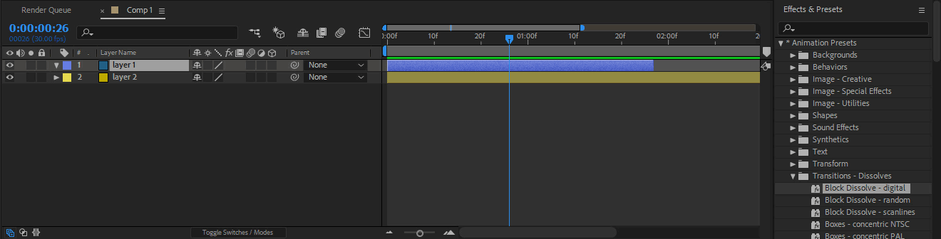 adobe after effect transition