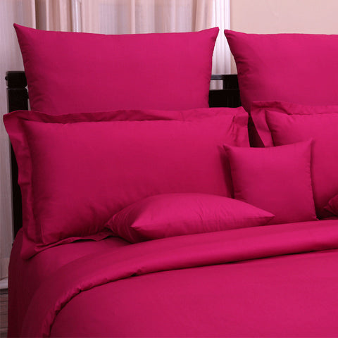 Pure Bedsheet With Pillow Cover Dark Pink Boa Casa