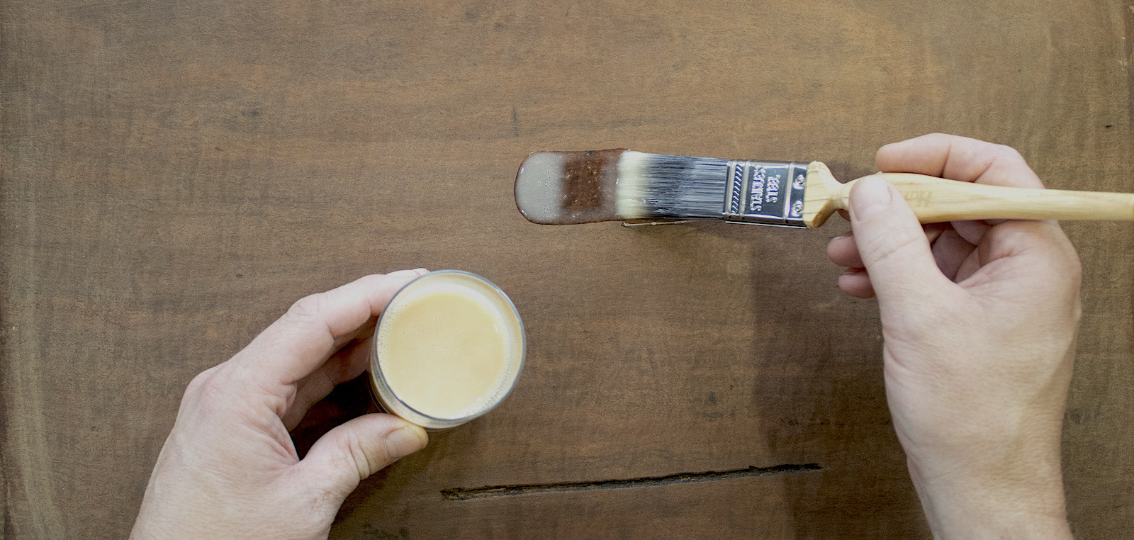 applying oil to wood surface